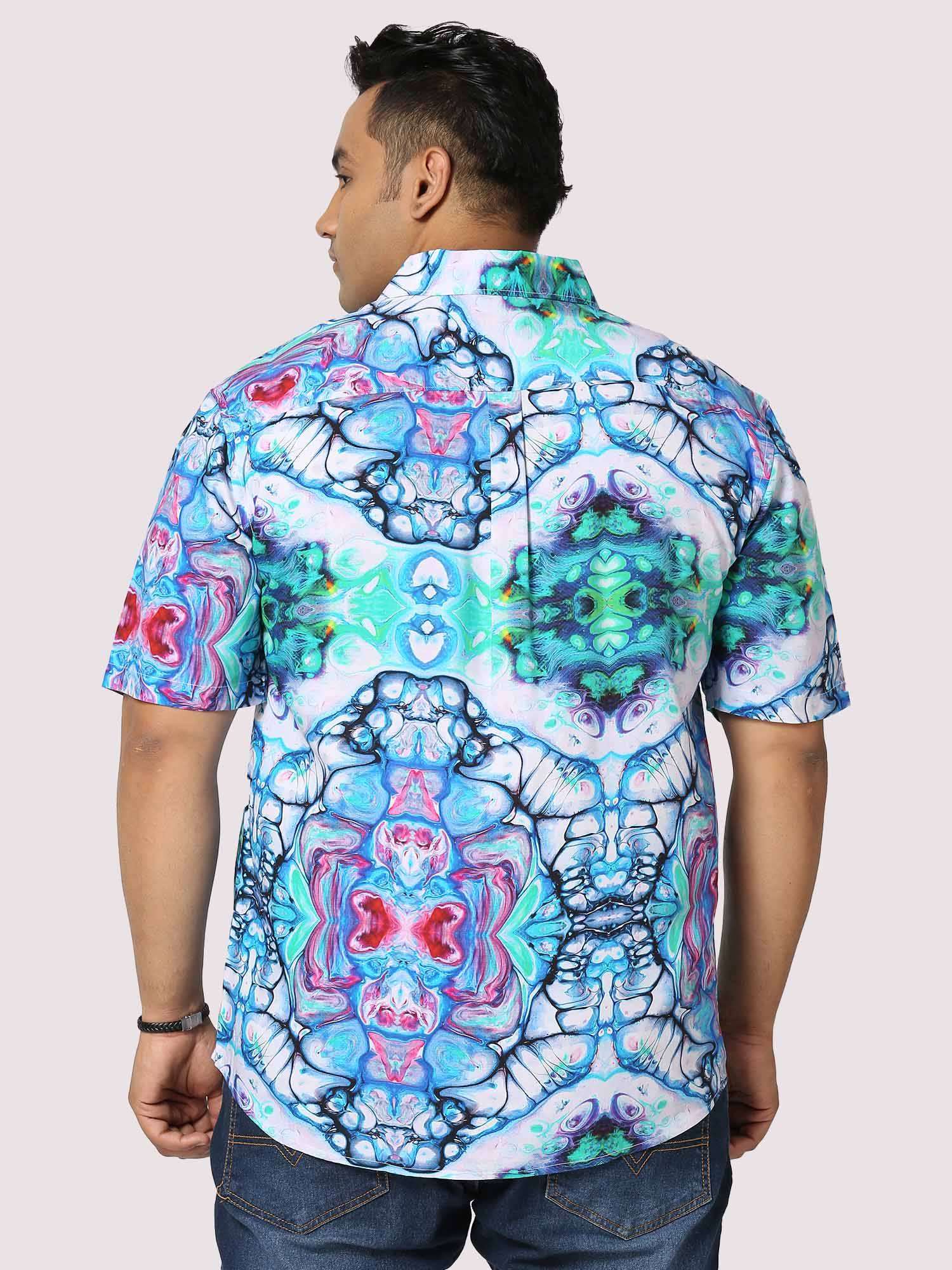 Trance Digital Printed Half Shirt Men's Plus Size - Guniaa Fashions