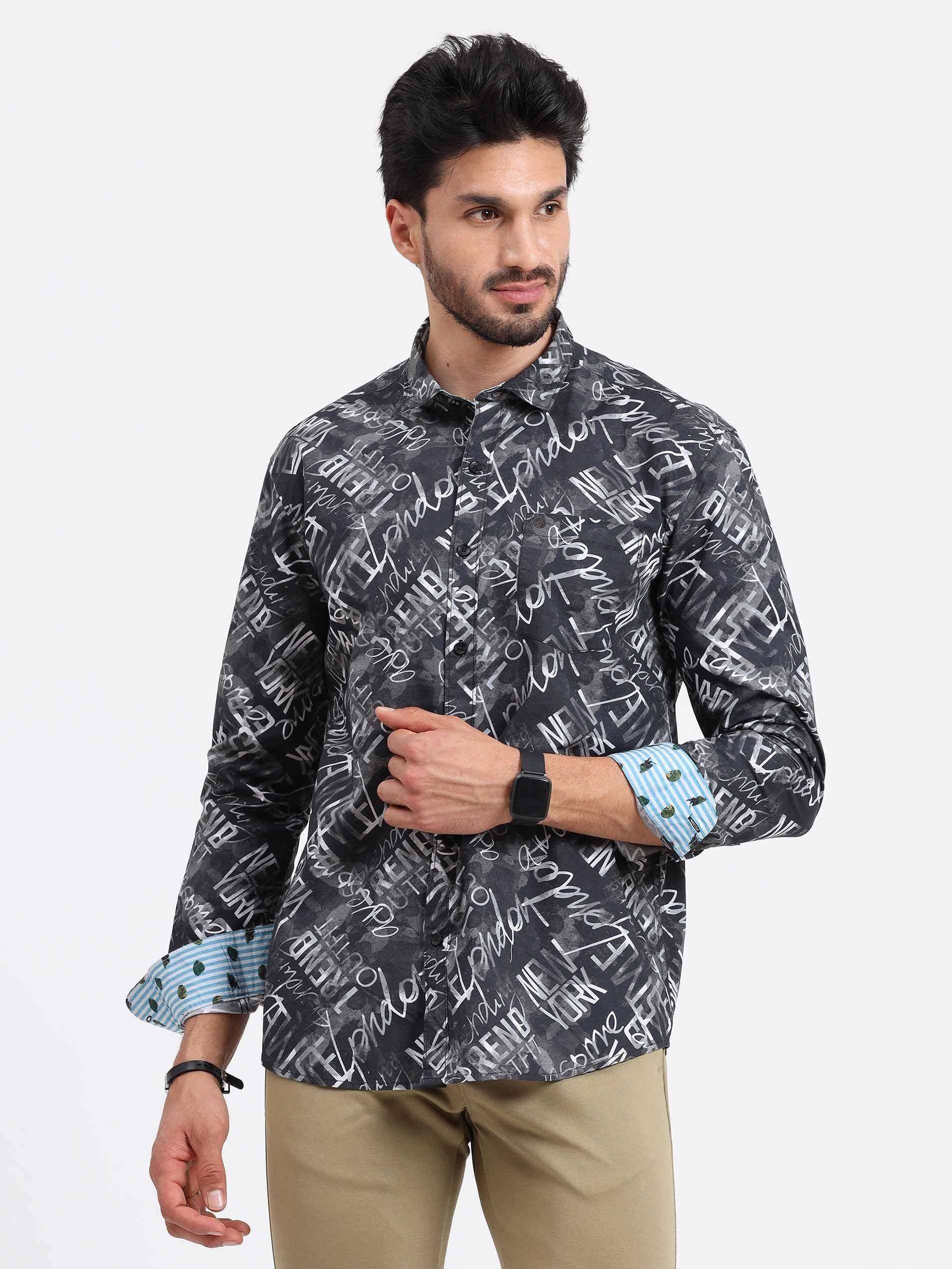 Treno Cities Printed Full Sleeve Shirt - Guniaa Fashions