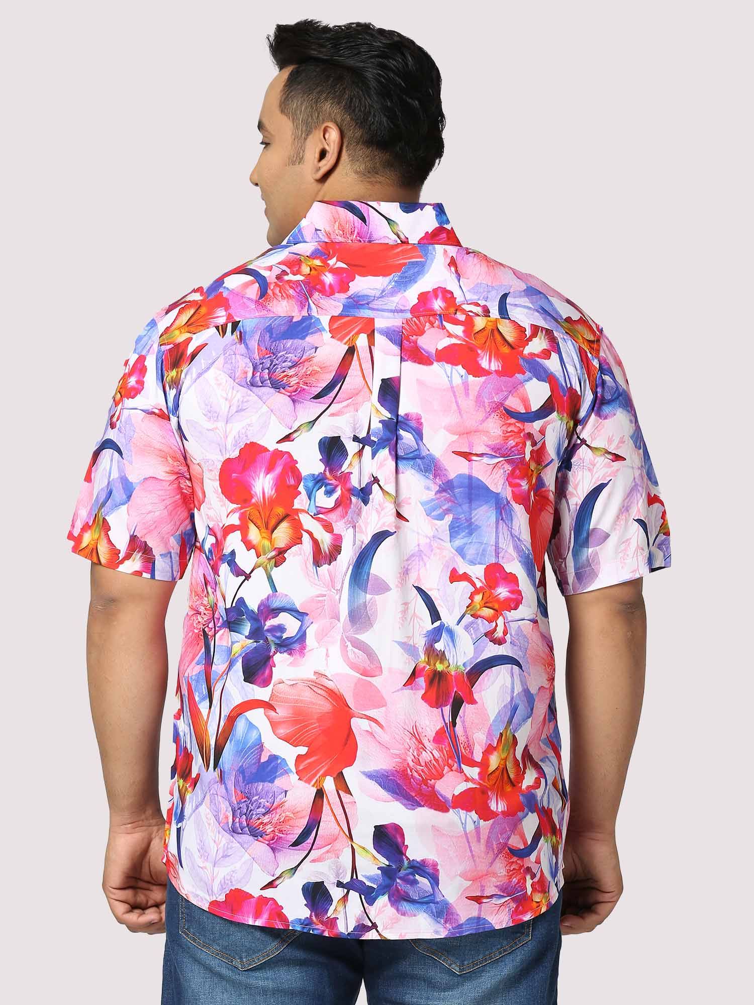 Tropical Digital Printed Half Shirt Men's Plus Size - Guniaa Fashions