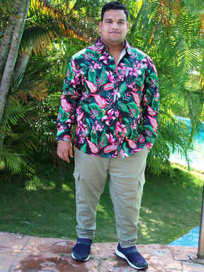 Tropical Jungle Printed Cotton Full sleeve Men's Plus size - Guniaa Fashions