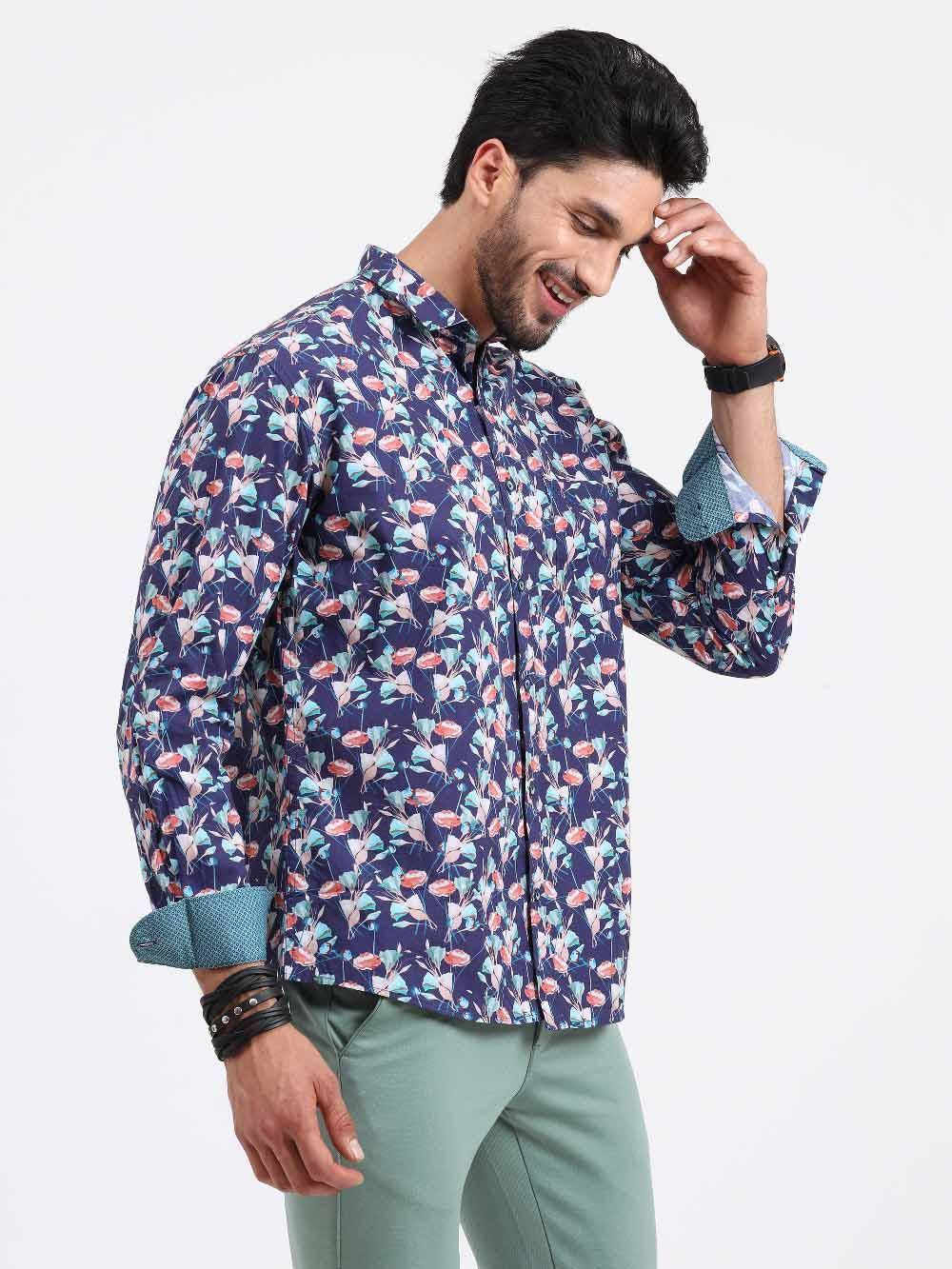 Tuliping Printed Full Sleeve Shirt - Guniaa Fashions