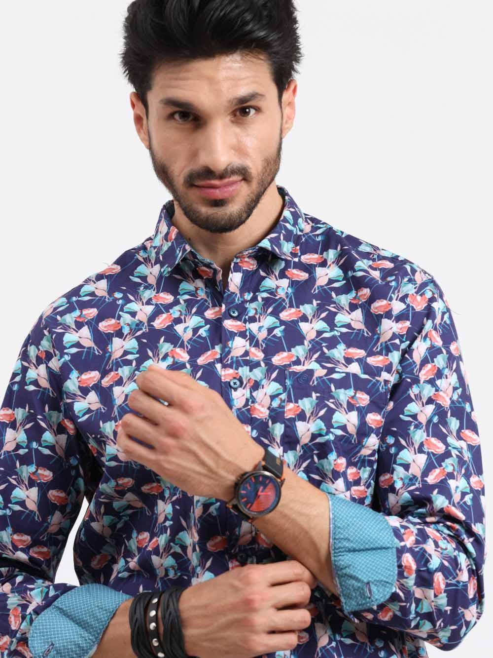 Tuliping Printed Full Sleeve Shirt - Guniaa Fashions