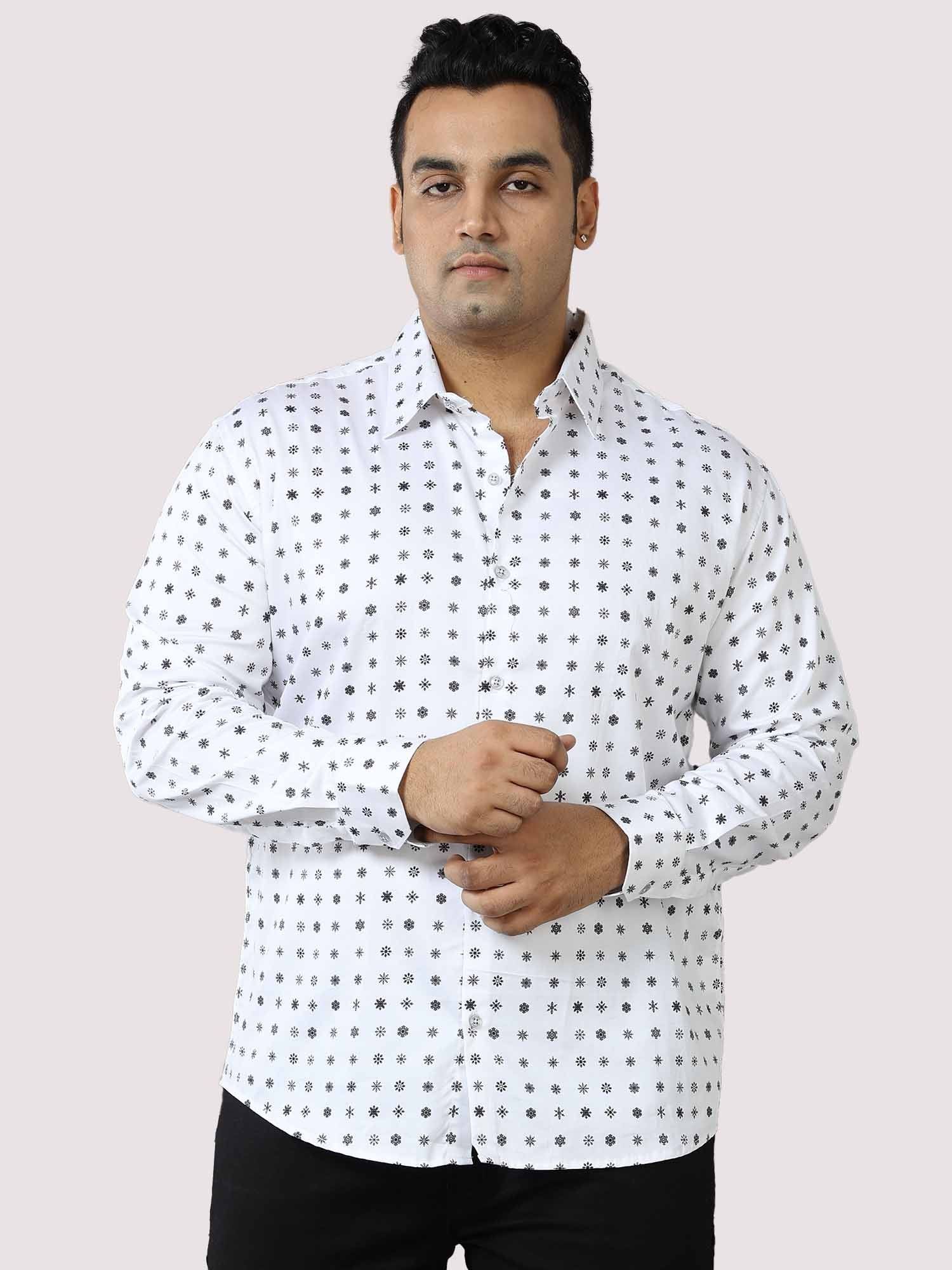 Twinkle Stars Printed Cotton Full Shirt Men's Plus Size - Guniaa Fashions