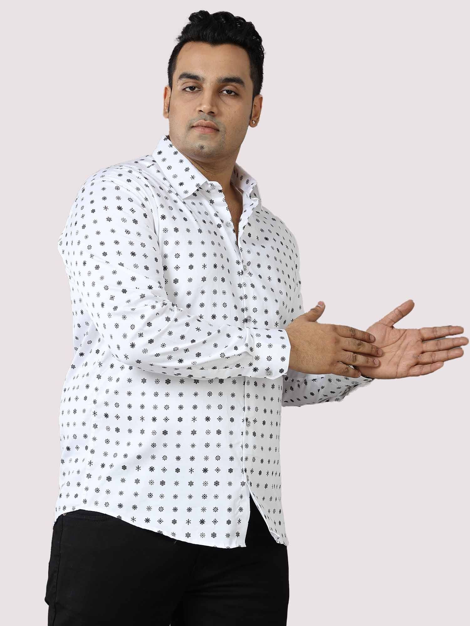 Twinkle Stars Printed Cotton Full Shirt Men's Plus Size - Guniaa Fashions