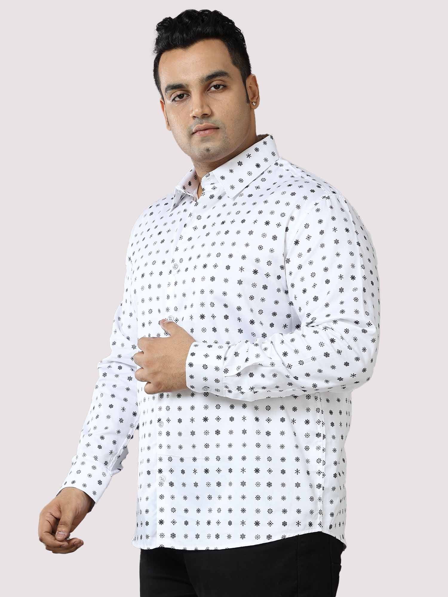 Twinkle Stars Printed Cotton Full Shirt Men's Plus Size - Guniaa Fashions