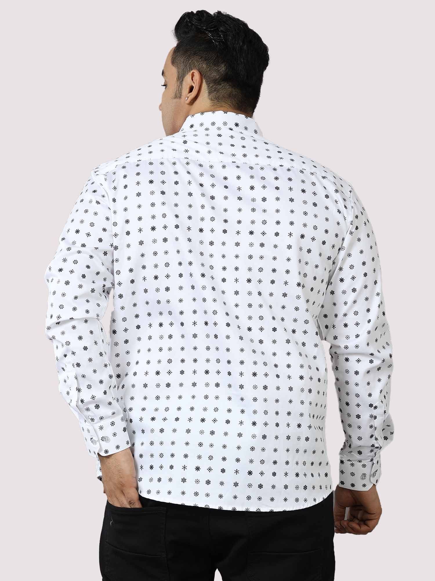 Twinkle Stars Printed Cotton Full Shirt Men's Plus Size - Guniaa Fashions