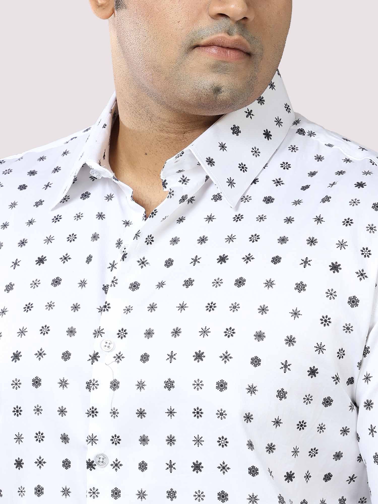 Twinkle Stars Printed Cotton Full Shirt Men's Plus Size - Guniaa Fashions