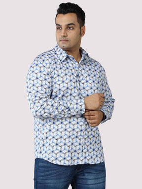Twisted Flower Printed Cotton Full Shirt Men's Plus Size - Guniaa Fashions