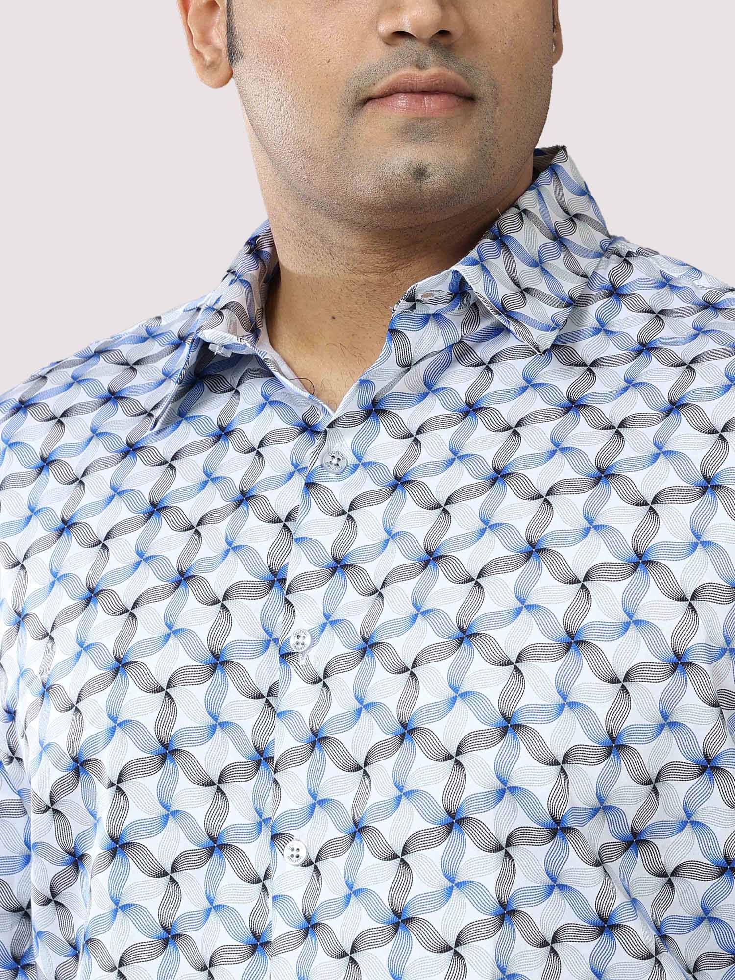 Twisted Flower Printed Cotton Full Shirt Men's Plus Size - Guniaa Fashions