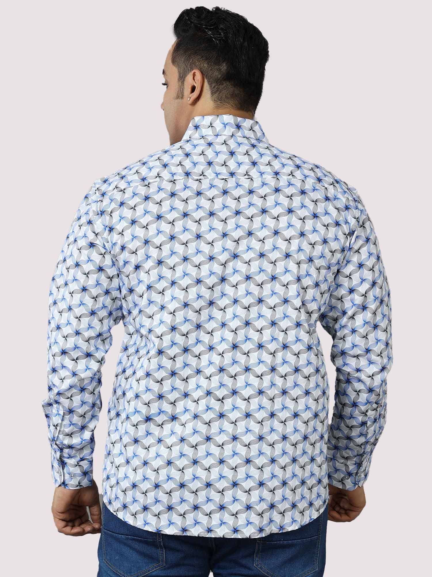 Twisted Flower Printed Cotton Full Shirt Men's Plus Size - Guniaa Fashions