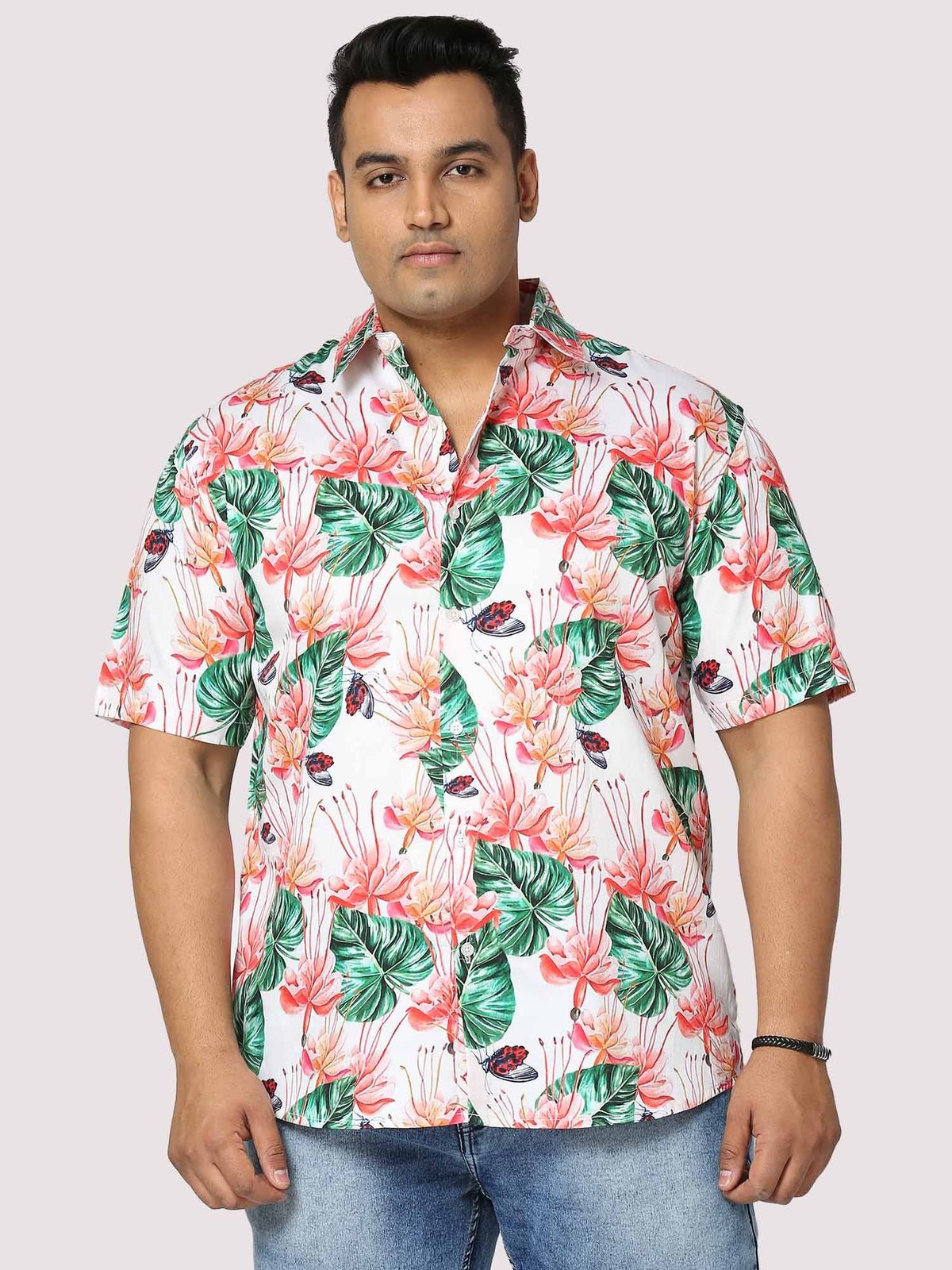 Vacation Digital Printed Half Shirt Men's Plus Size - Guniaa Fashions