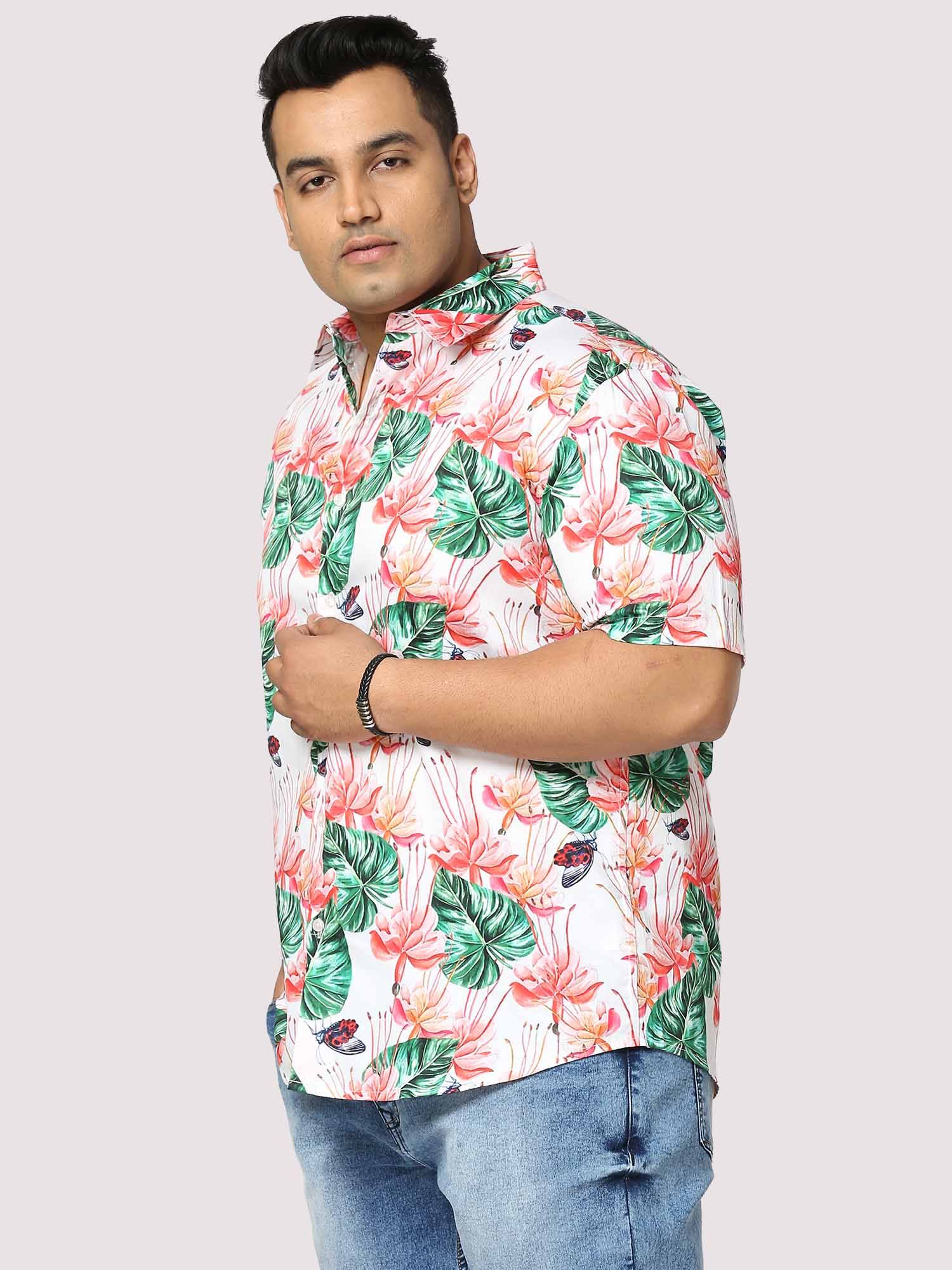 Vacation Digital Printed Half Shirt Men's Plus Size - Guniaa Fashions