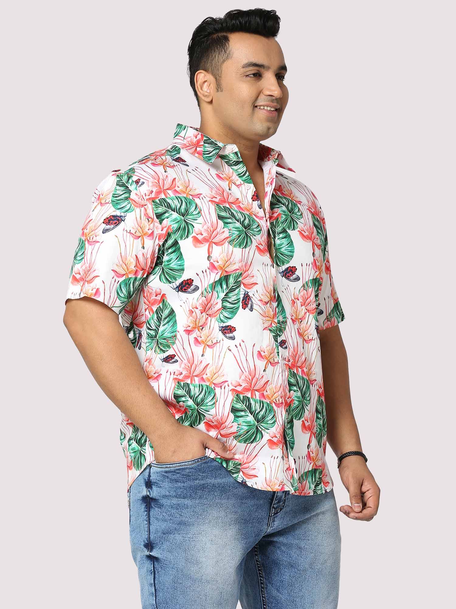 Vacation Digital Printed Half Shirt Men's Plus Size - Guniaa Fashions