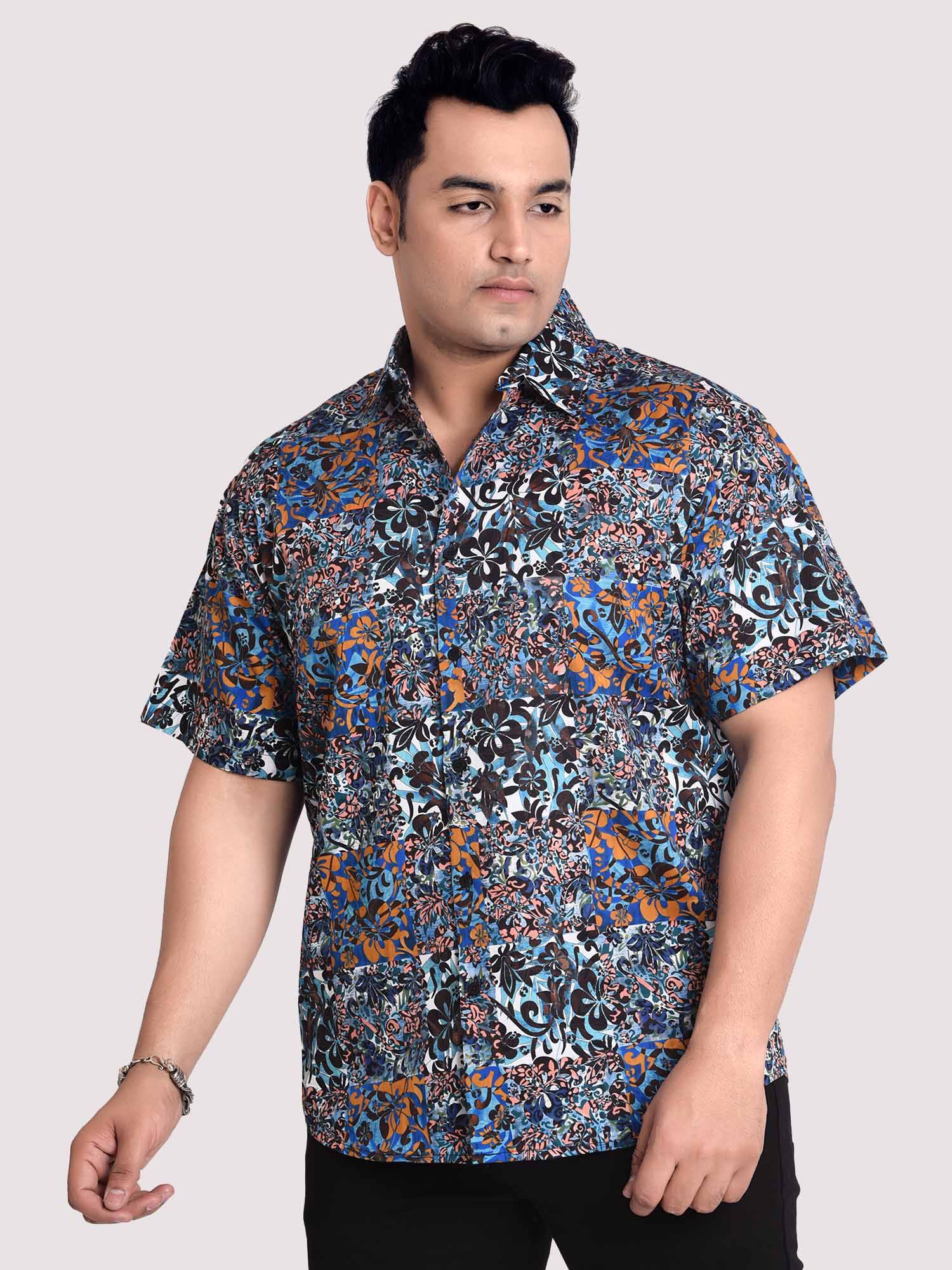 Velvet Puff Digital Printed Shirt Men's Plus Size - Guniaa Fashions