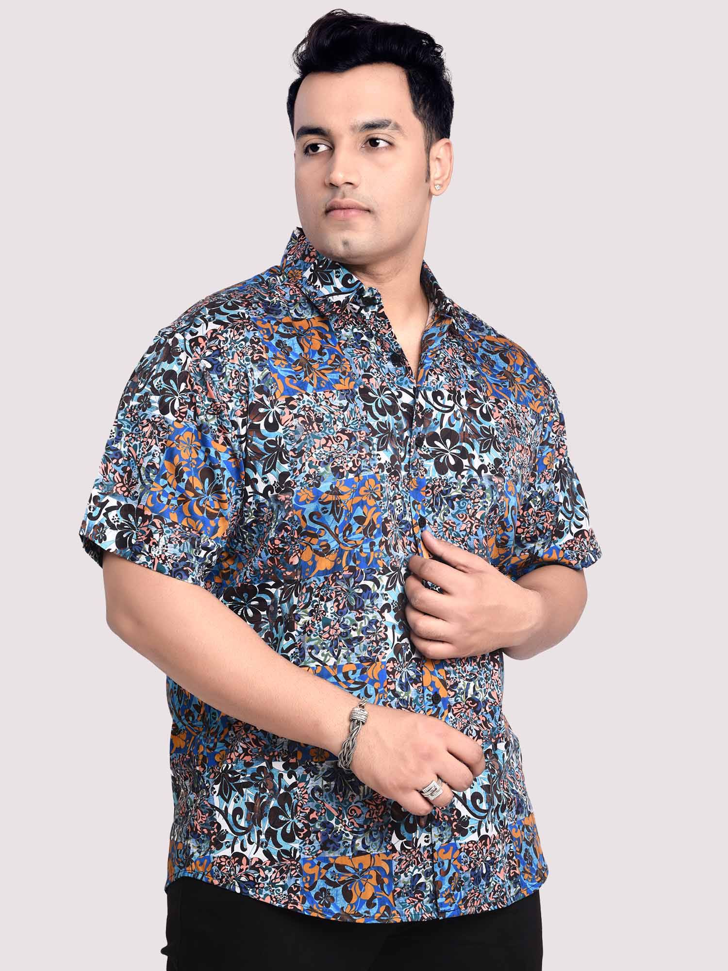 Velvet Puff Digital Printed Shirt Men's Plus Size - Guniaa Fashions