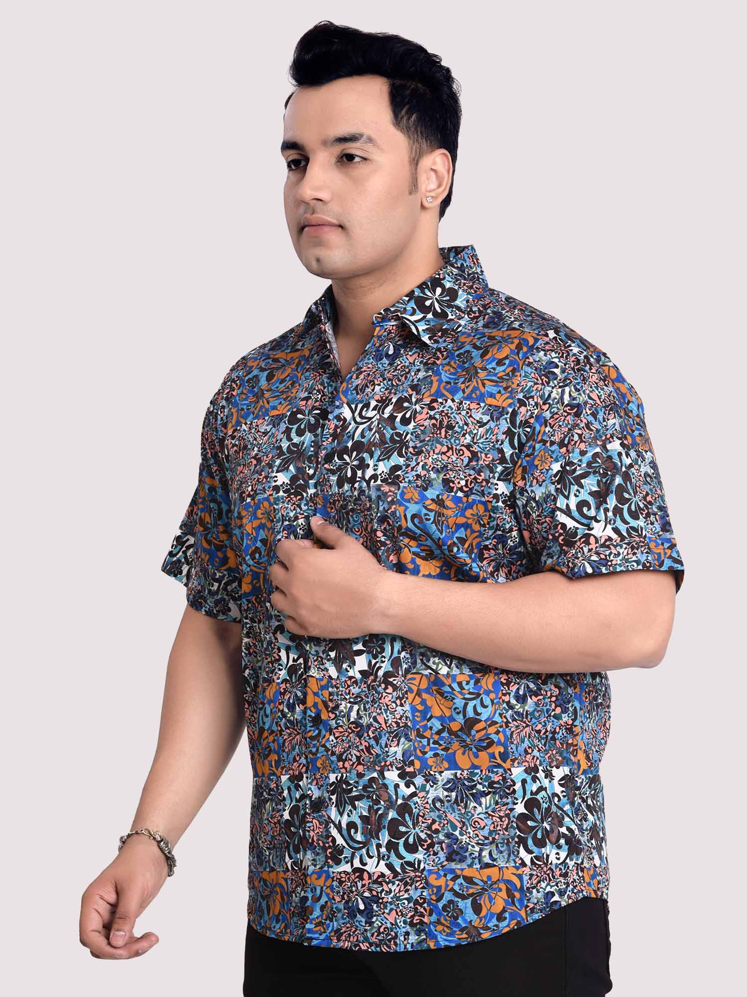 Velvet Puff Digital Printed Shirt Men's Plus Size - Guniaa Fashions