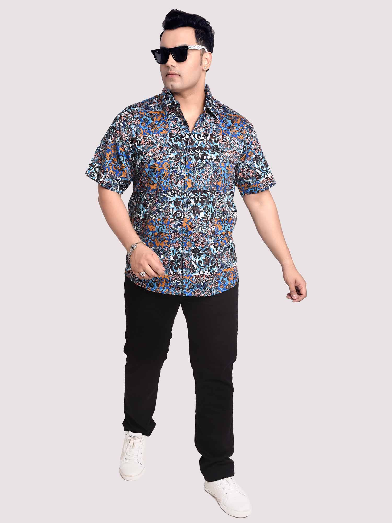 Velvet Puff Digital Printed Shirt Men's Plus Size - Guniaa Fashions