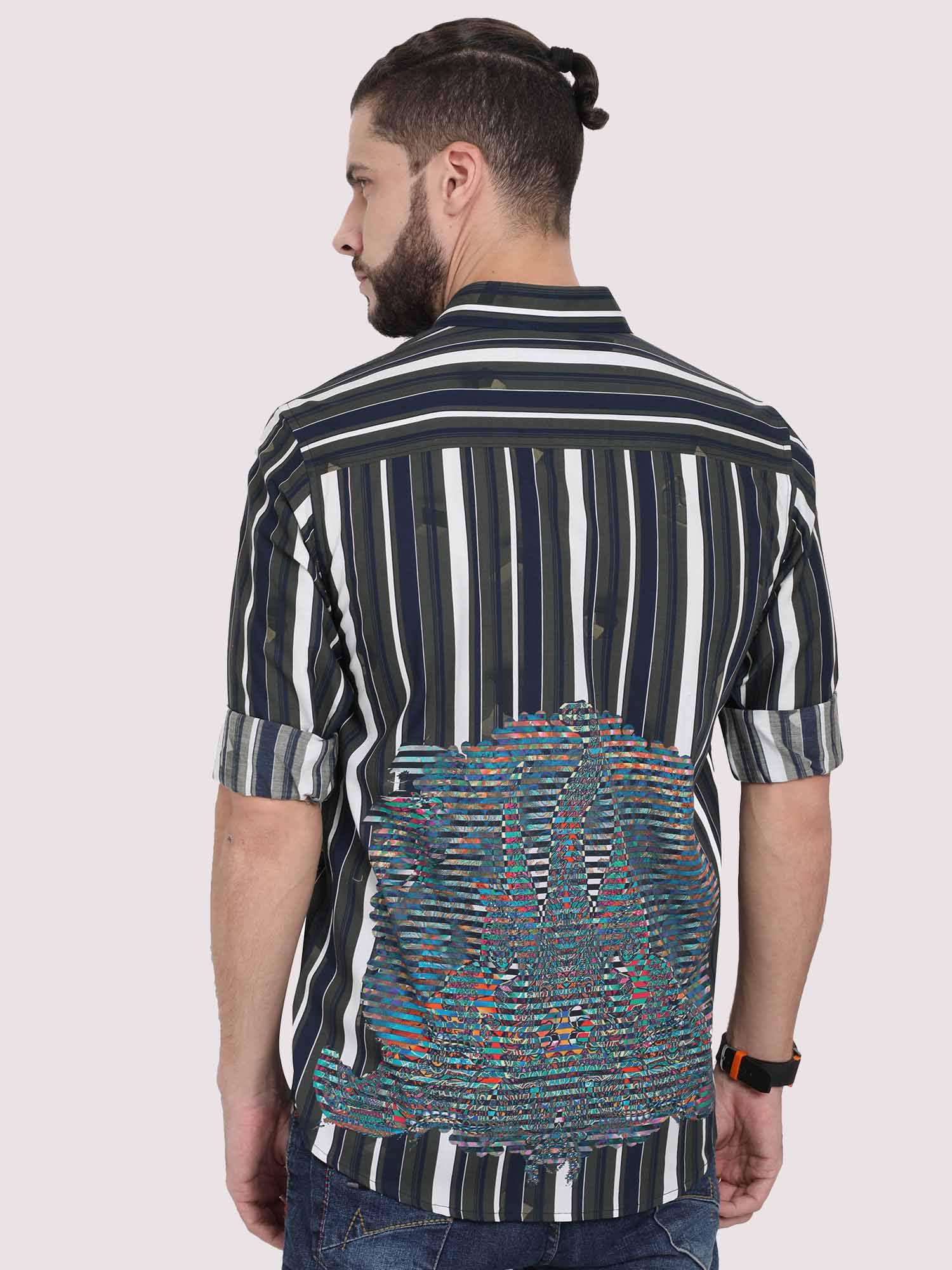 Verti Horzi Stripes Party Wear Shirt - Guniaa Fashions