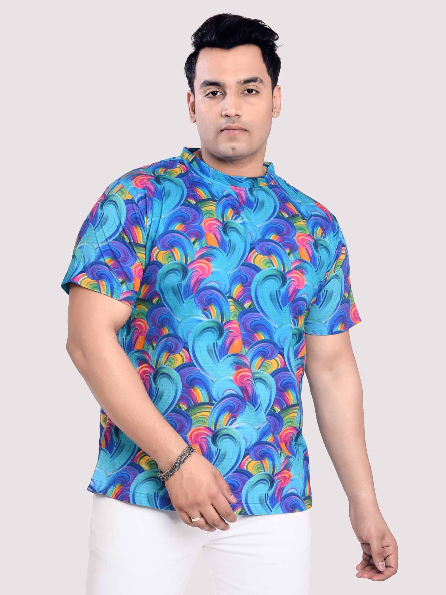 Vintage Digital Printed Round Neck T-Shirt Men's Plus Size - Guniaa Fashions