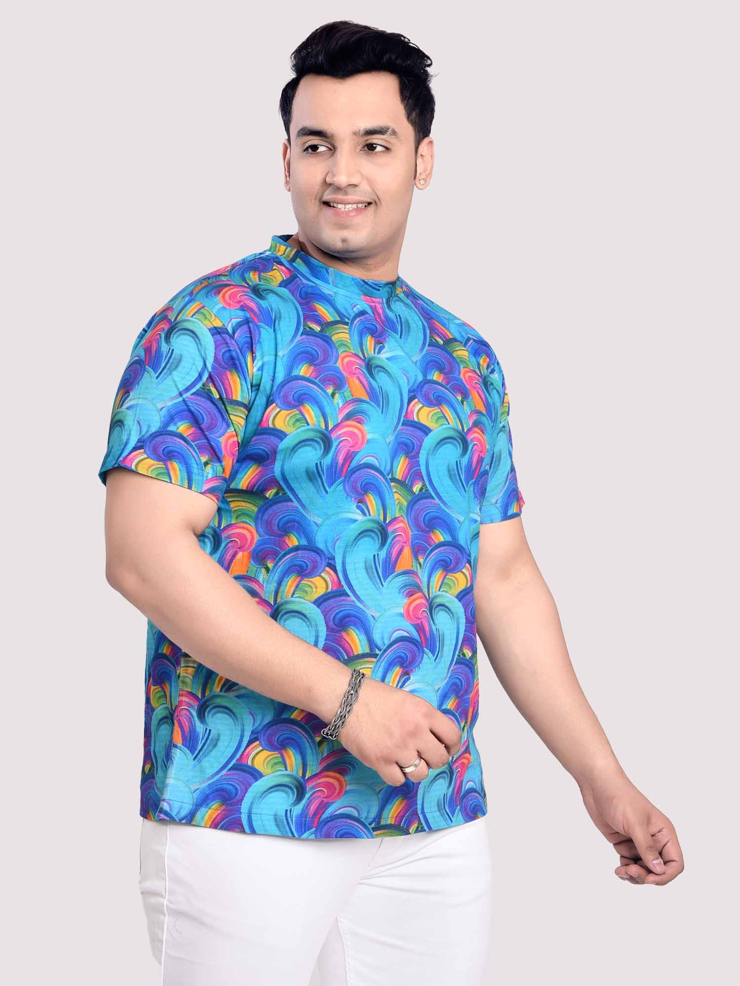 Vintage Digital Printed Round Neck T-Shirt Men's Plus Size - Guniaa Fashions