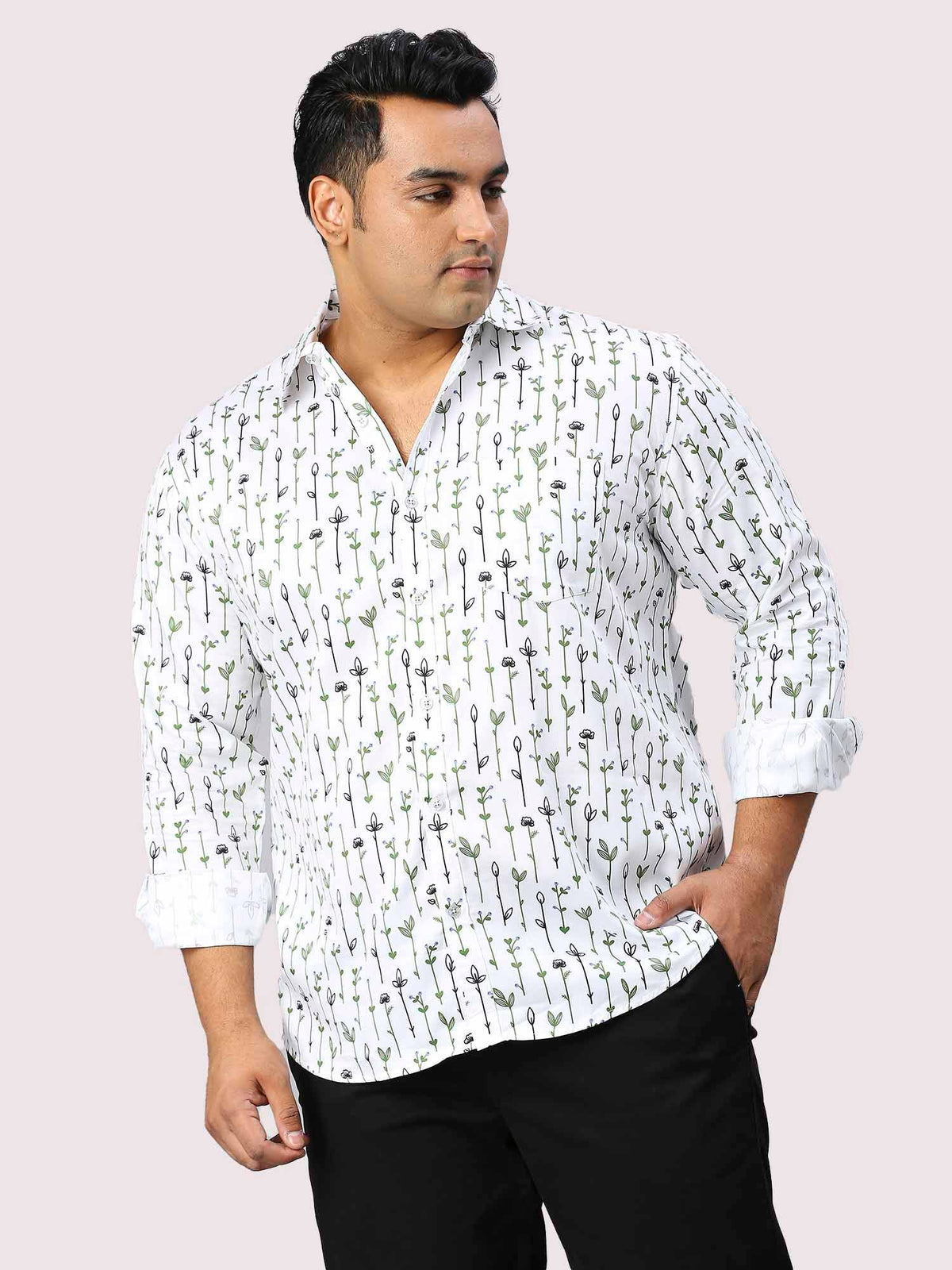 Wands Digital Printed Full Sleeve Shirt Men's Plus Size - Guniaa Fashions