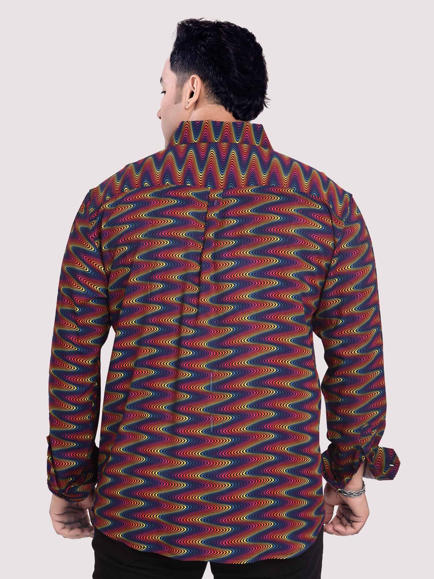 Wave Printed Cotton Full sleeve Men's Plus size - Guniaa Fashions