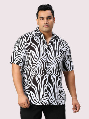 Wavelet Digital Printed Half Sleeve Men's Plus Size Shirt - Guniaa Fashions