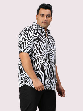 Wavelet Digital Printed Half Sleeve Men's Plus Size Shirt - Guniaa Fashions