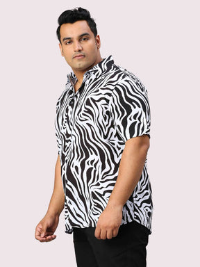 Wavelet Digital Printed Half Sleeve Men's Plus Size Shirt - Guniaa Fashions