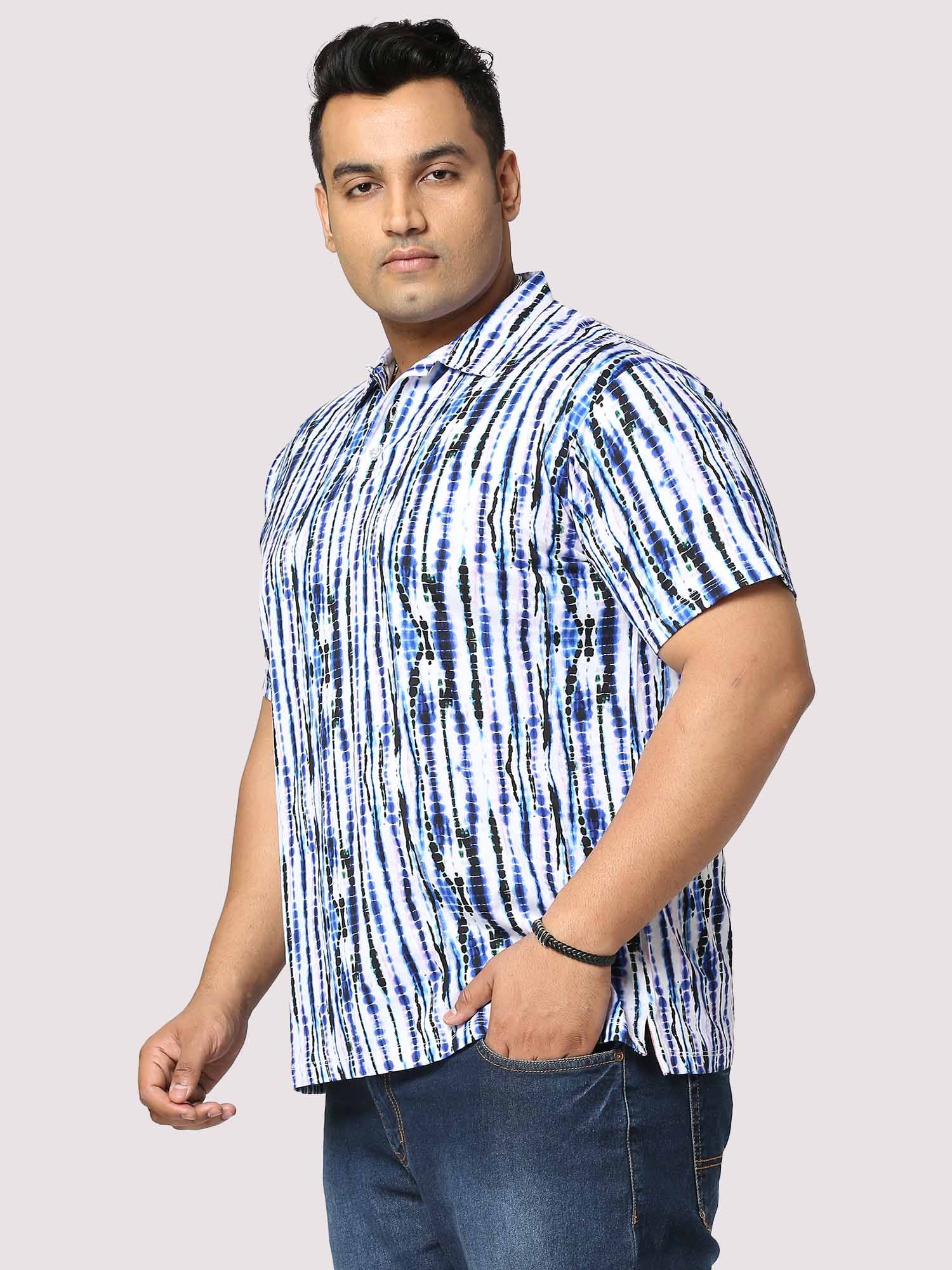 Waves Half Sleeves Digital Printed Shirt Men's Plus Size - Guniaa Fashions