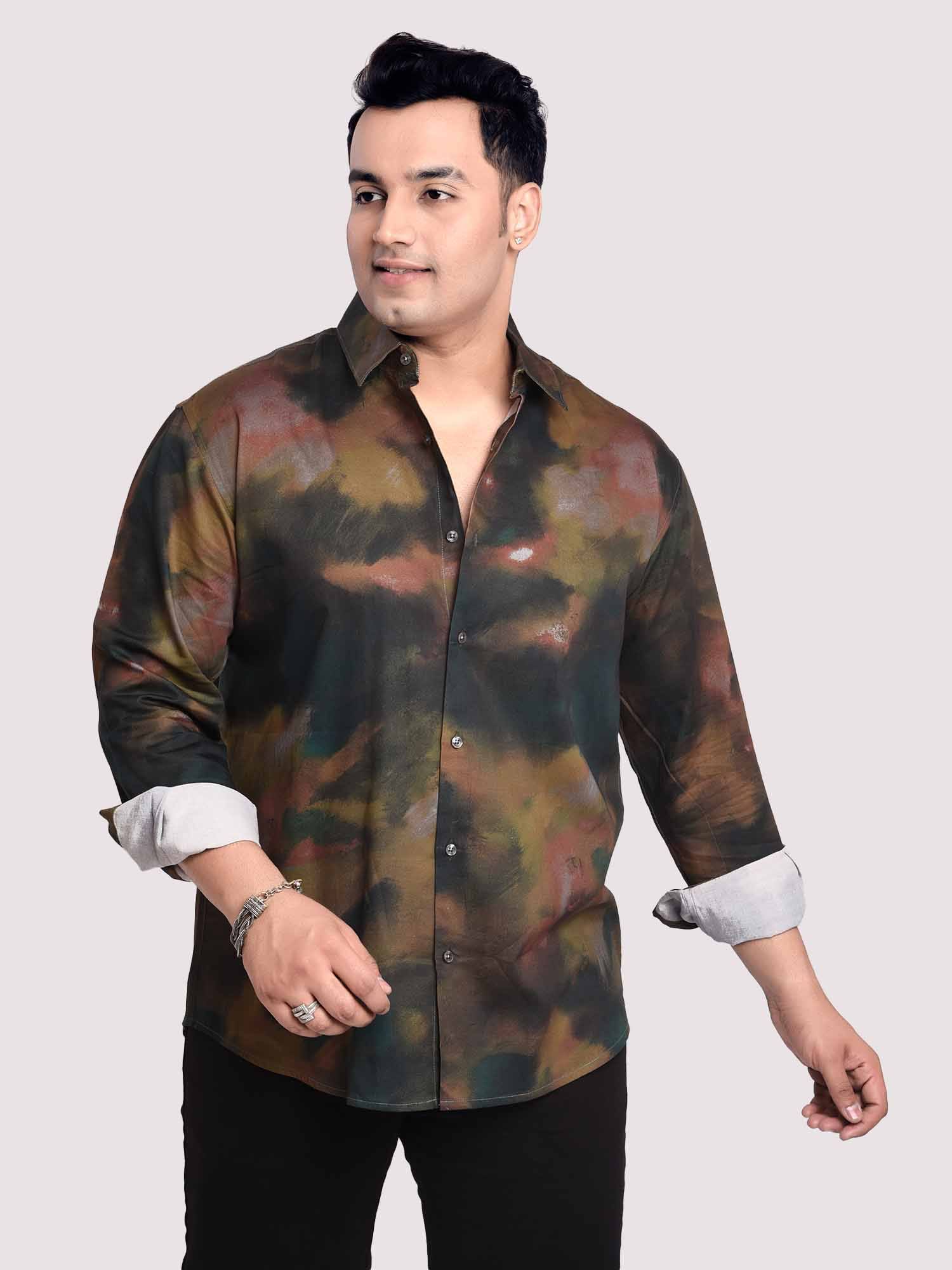 Wavy Gradient Digital Printed Shirt Men's Plus Size - Guniaa Fashions