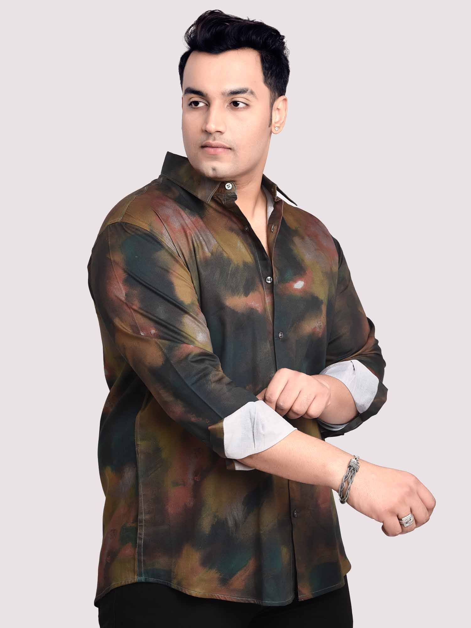 Wavy Gradient Digital Printed Shirt Men's Plus Size - Guniaa Fashions