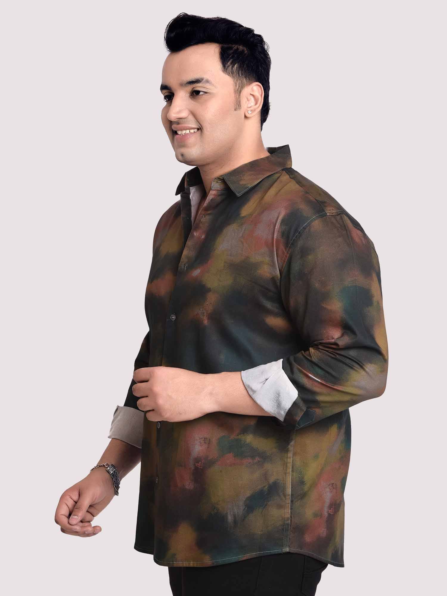 Wavy Gradient Digital Printed Shirt Men's Plus Size - Guniaa Fashions