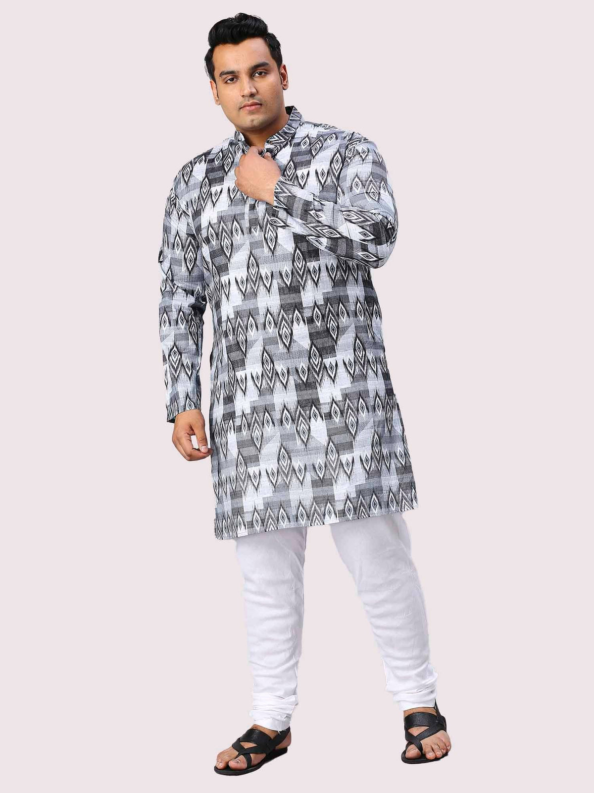 Weaves Digital Printed Men's Plus Size Kurta - Guniaa Fashions