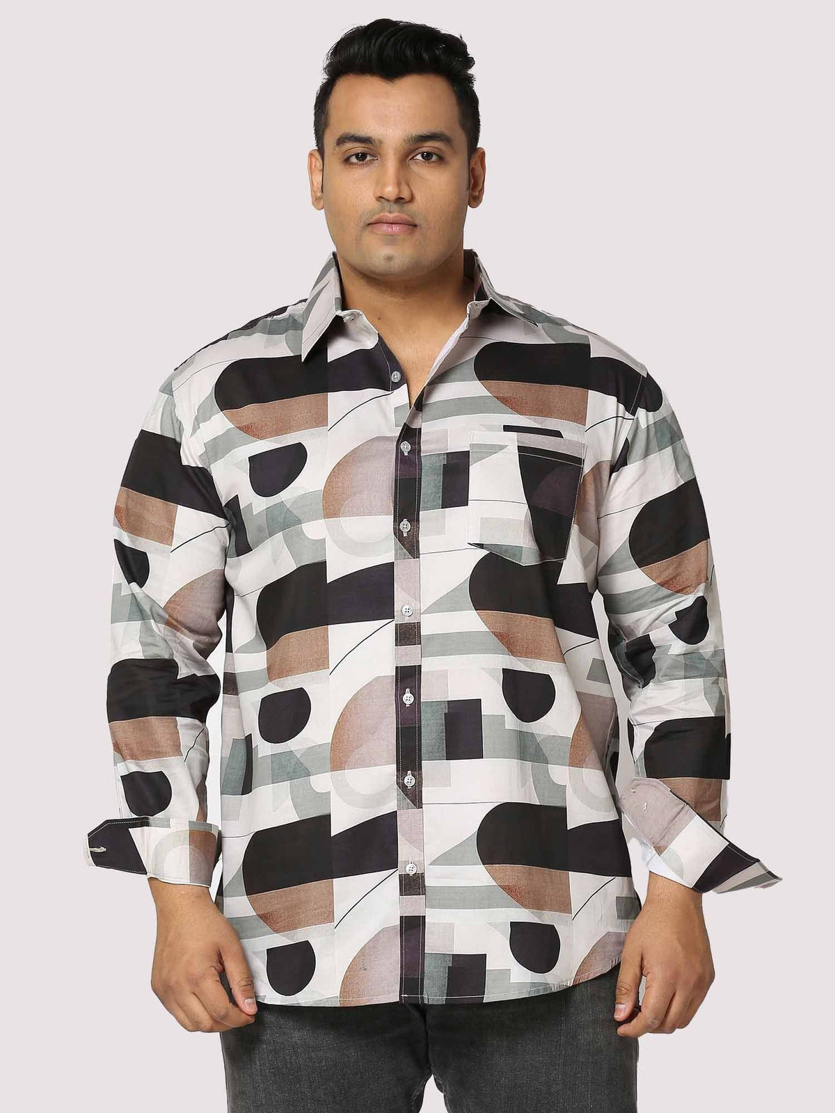 Whirl Digital Printed Full Sleeve Men's Plus Size - Guniaa Fashions