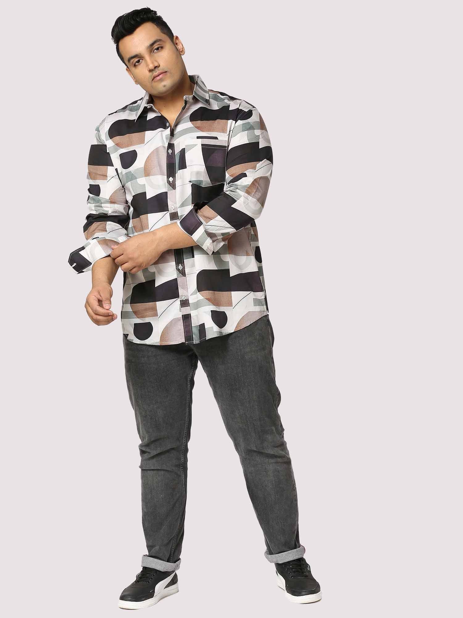 Whirl Digital Printed Full Sleeve Men's Plus Size - Guniaa Fashions