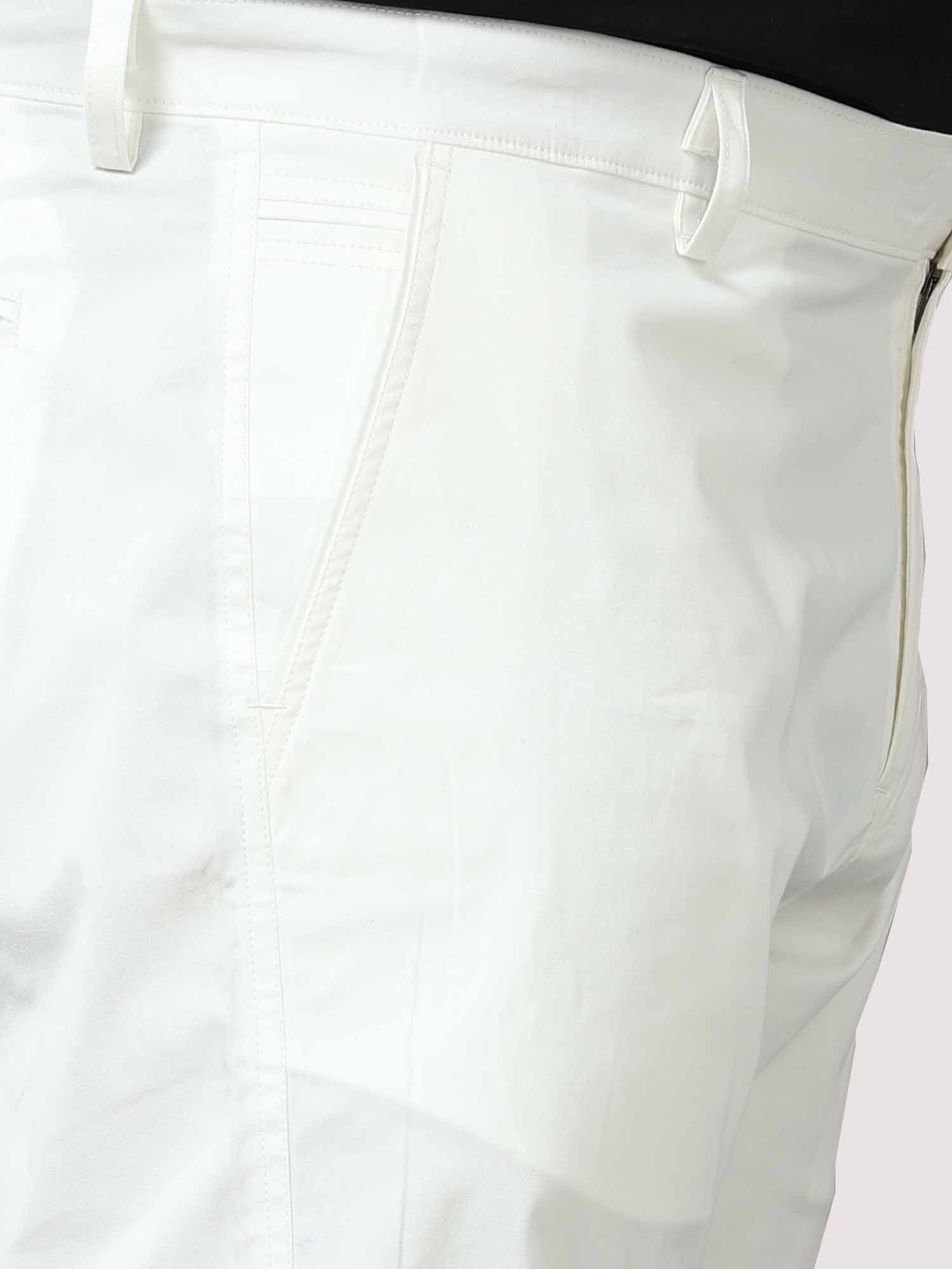 White Twill Lycra Trouser Men's Plus Size - Guniaa Fashions
