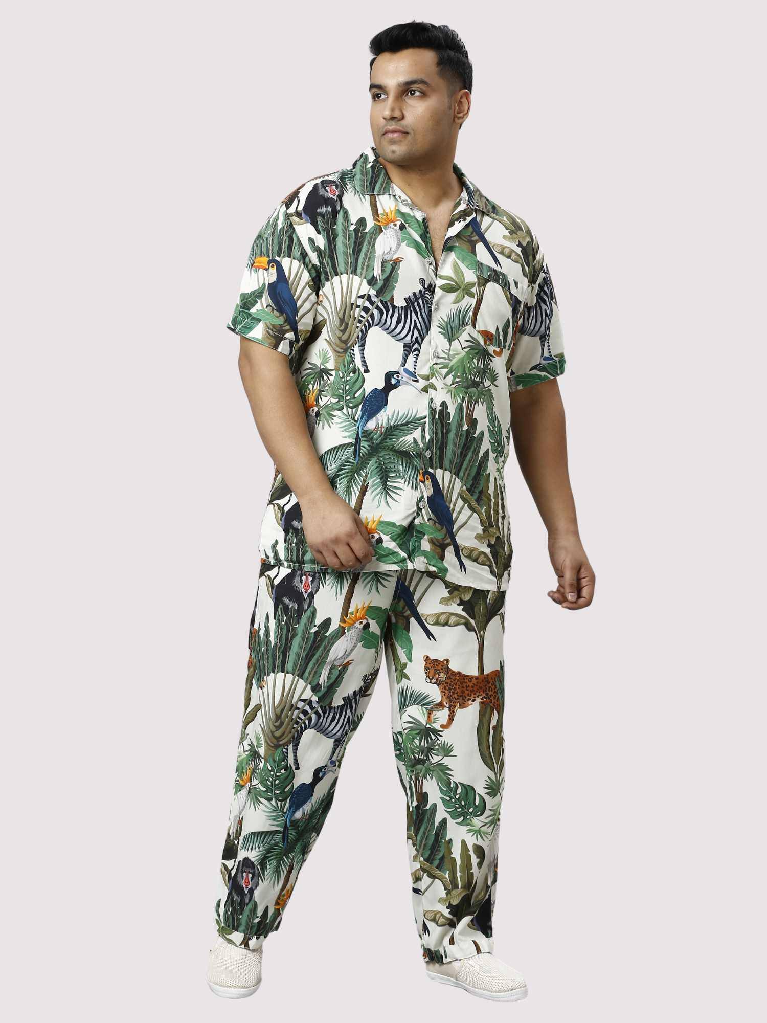 Wild Jungle Digital Printed Full Co-ords Set Men's Plus Size - Guniaa Fashions