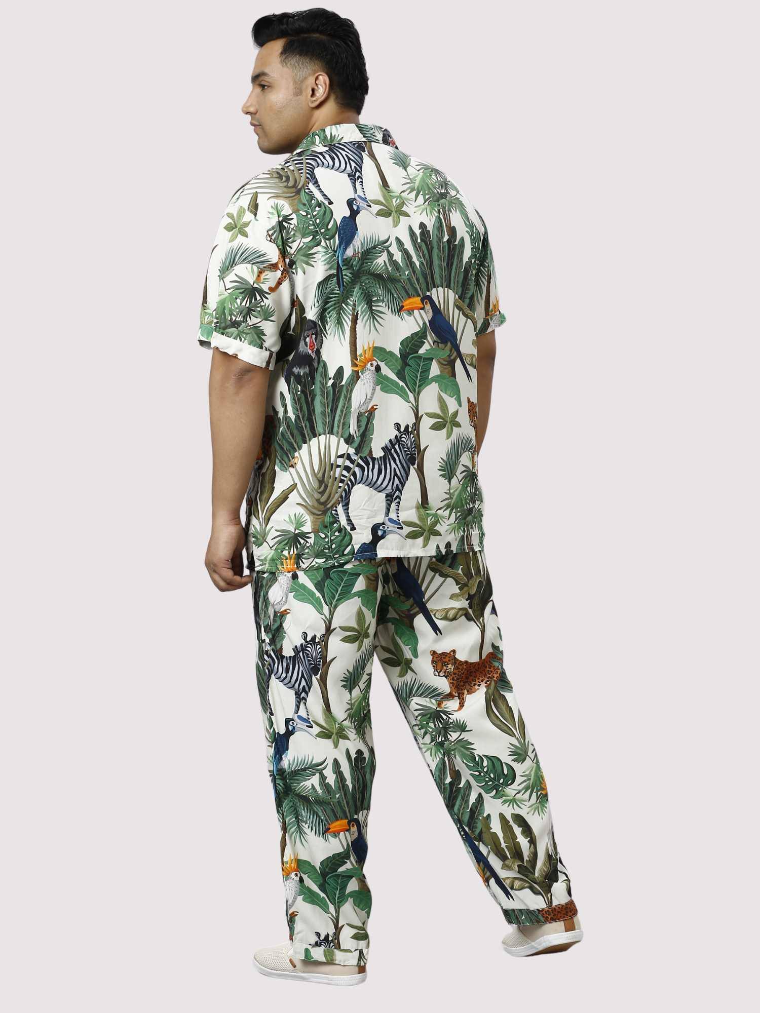 Wild Jungle Digital Printed Full Co-ords Set Men's Plus Size - Guniaa Fashions