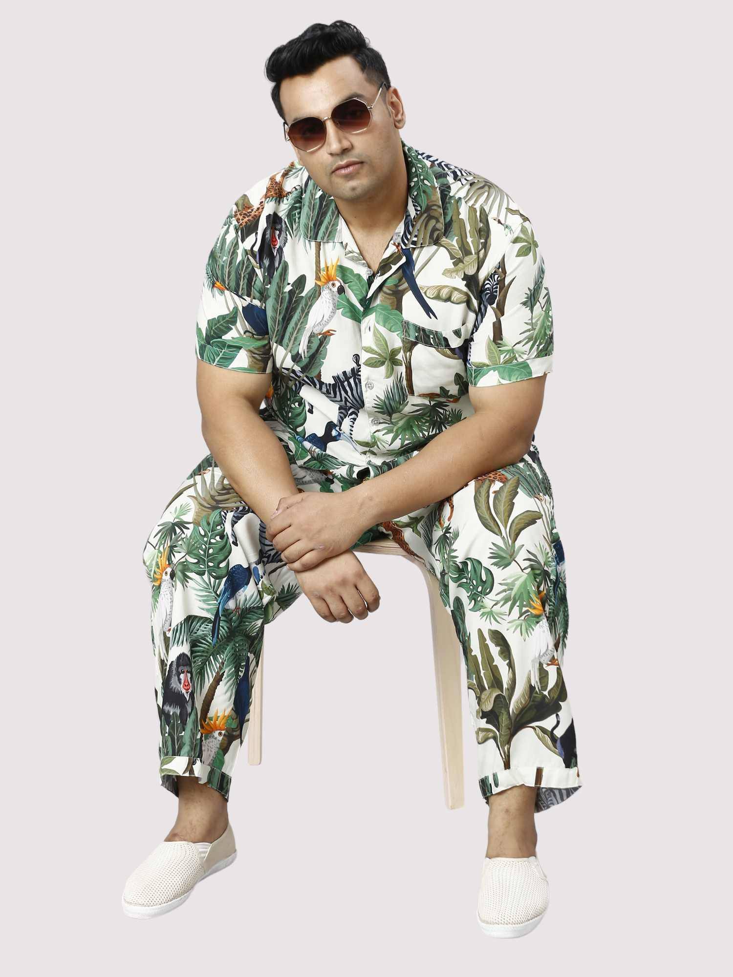 Wild Jungle Digital Printed Full Co-ords Set Men's Plus Size - Guniaa Fashions