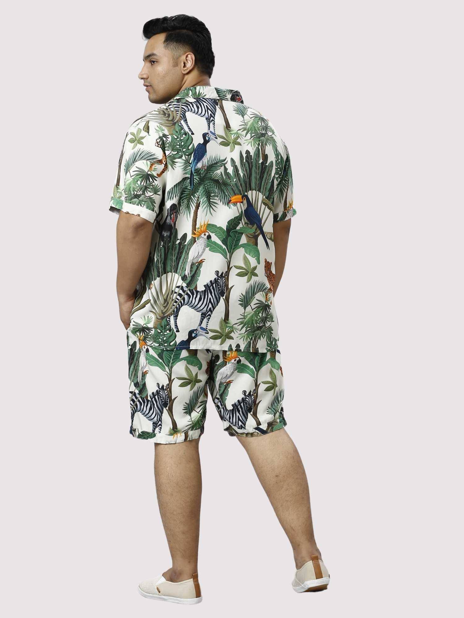 Wild Jungle Digital Printed Half Co-ords Set Men's Plus Size - Guniaa Fashions