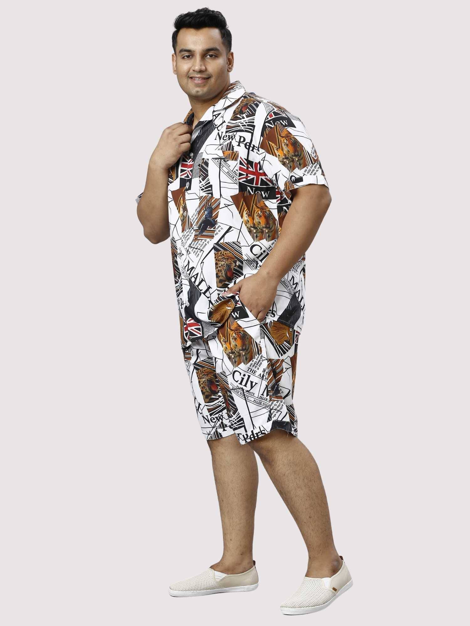 Wild Kingdom Digital Printed Full Co-ords Set Men's Plus Size - Guniaa Fashions