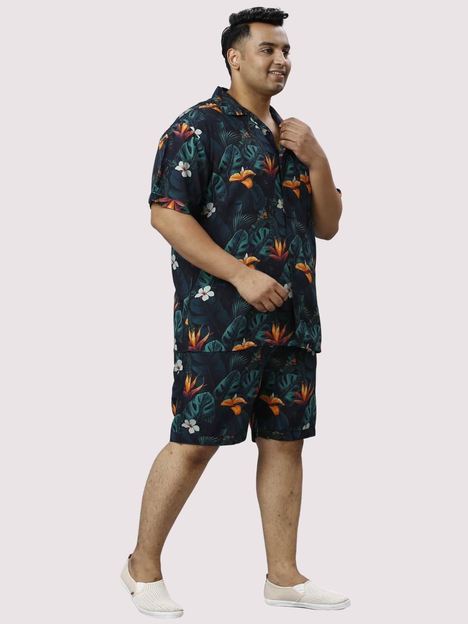 Wild Lush Digital Printed Half Co-ords Set Men's Plus Size - Guniaa Fashions