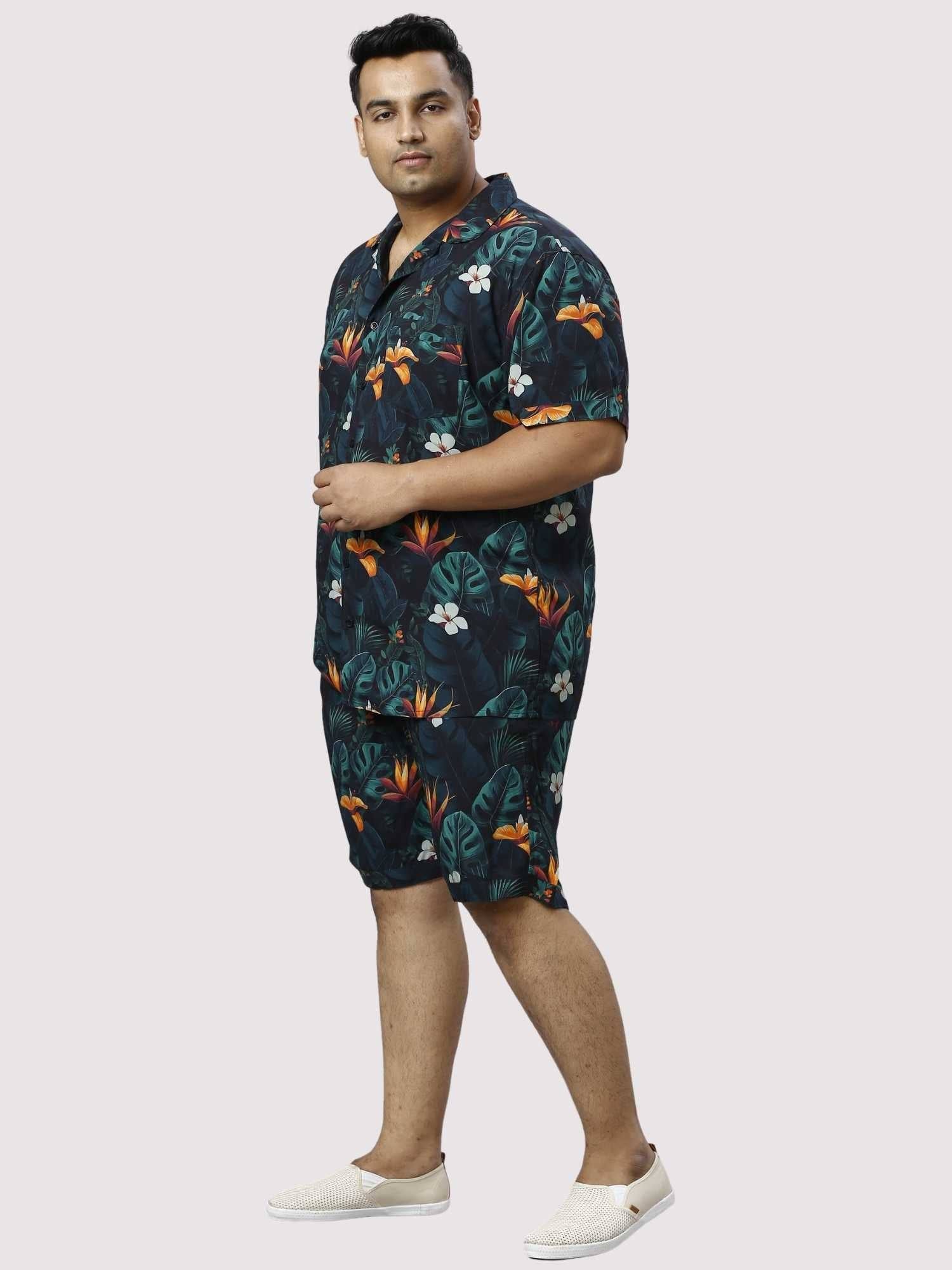 Wild Lush Digital Printed Half Co-ords Set Men's Plus Size - Guniaa Fashions