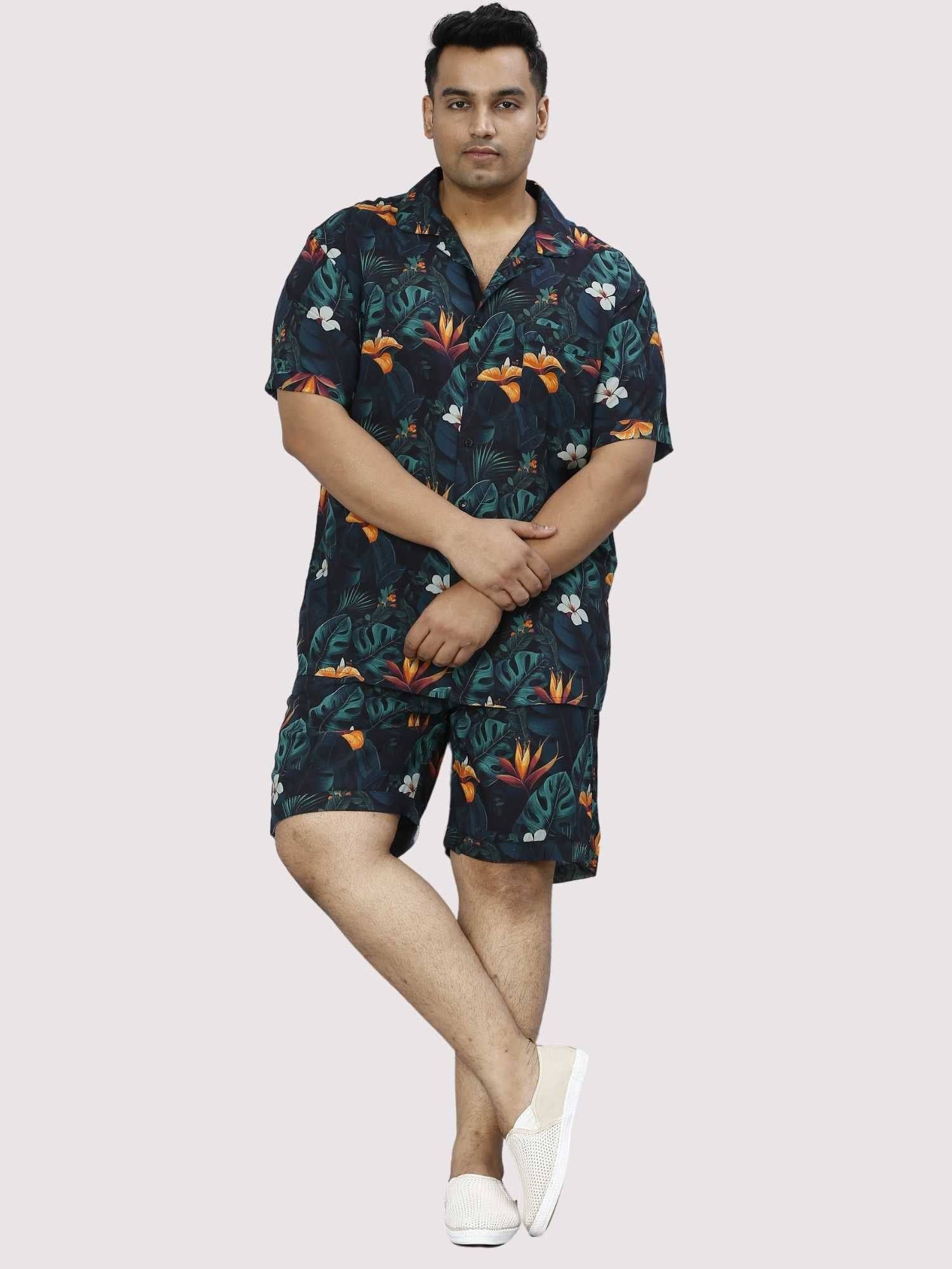 Wild Lush Digital Printed Half Co-ords Set Men's Plus Size - Guniaa Fashions