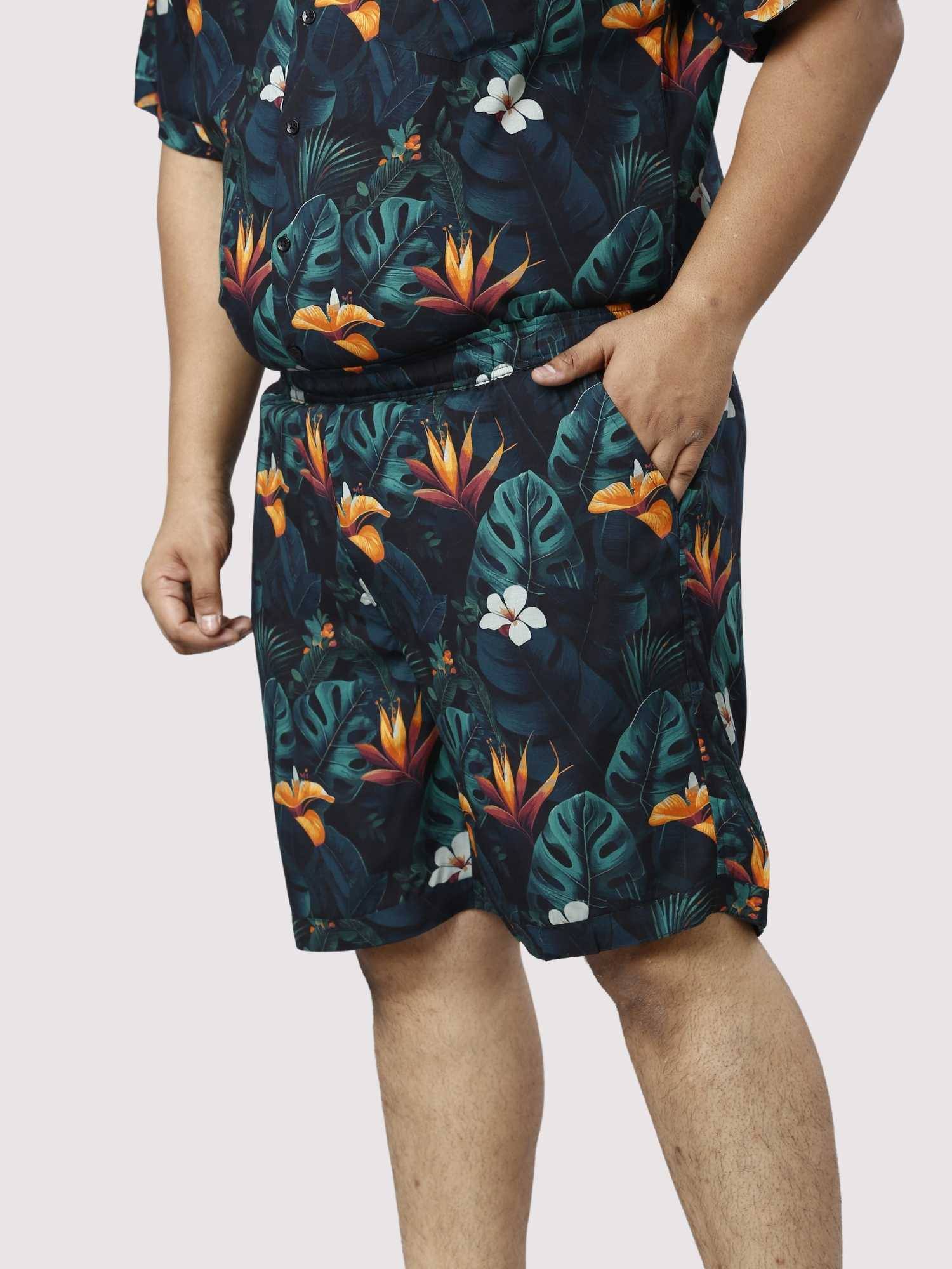 Wild Lush Digital Printed Half Co-ords Set Men's Plus Size - Guniaa Fashions