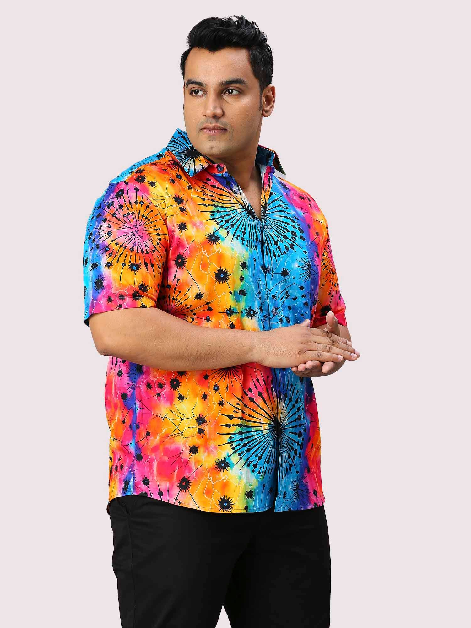 Wonderland Digital Printed Half Sleeve Men's Plus Size Shirt - Guniaa Fashions