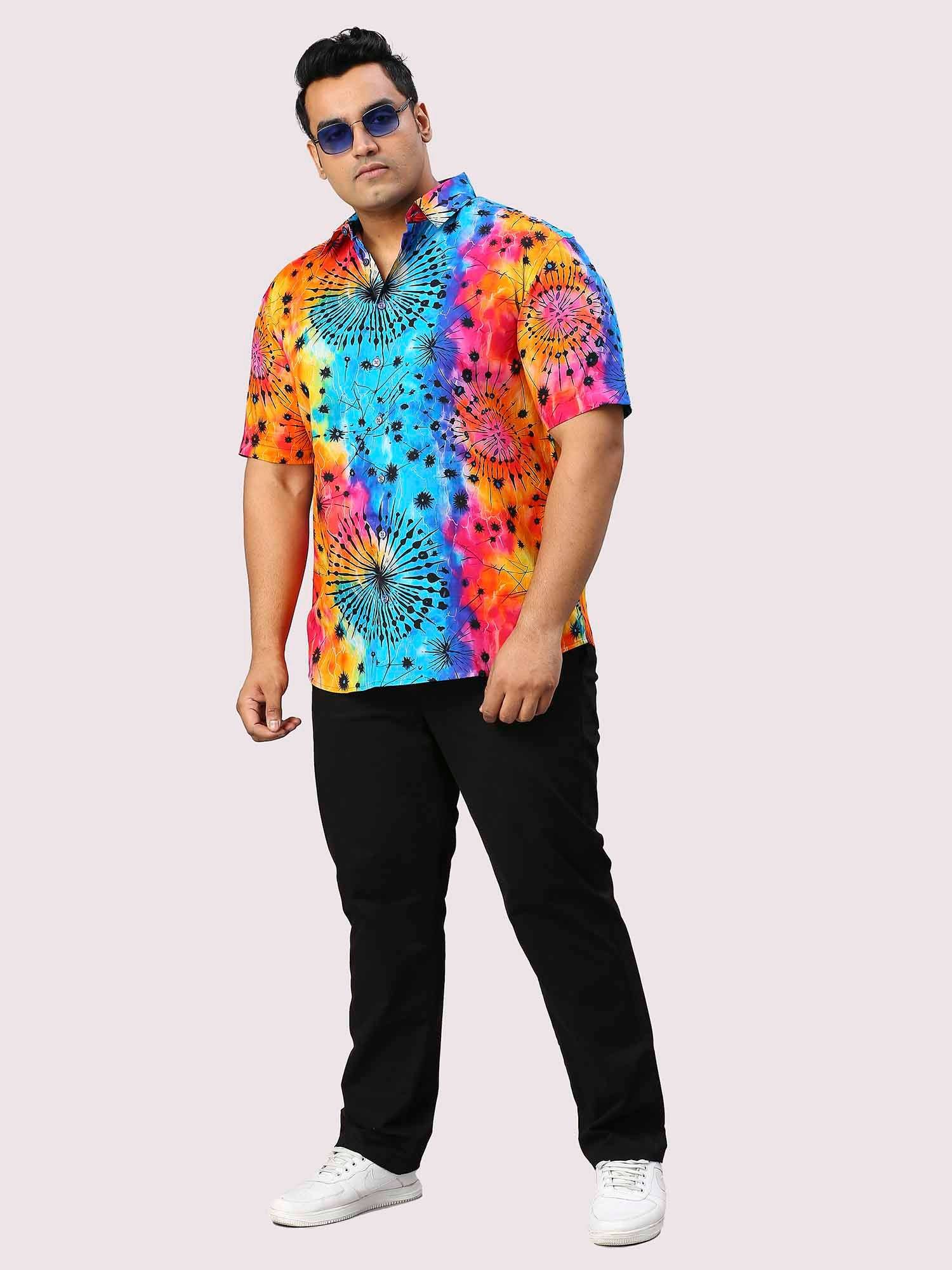 Wonderland Digital Printed Half Sleeve Men's Plus Size Shirt - Guniaa Fashions