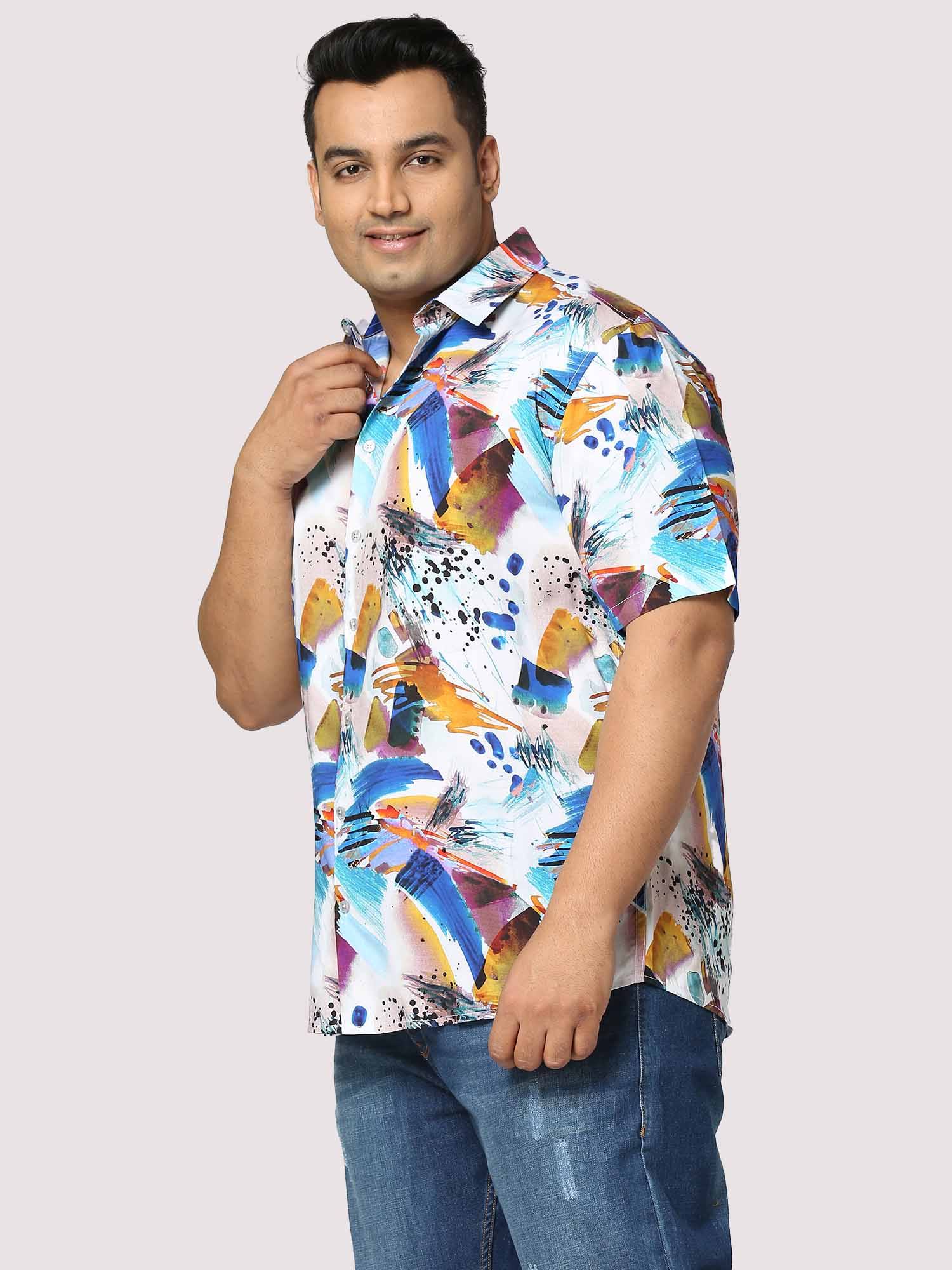 Yacht Digital Printed Half Shirt Men's Plus Size - Guniaa Fashions