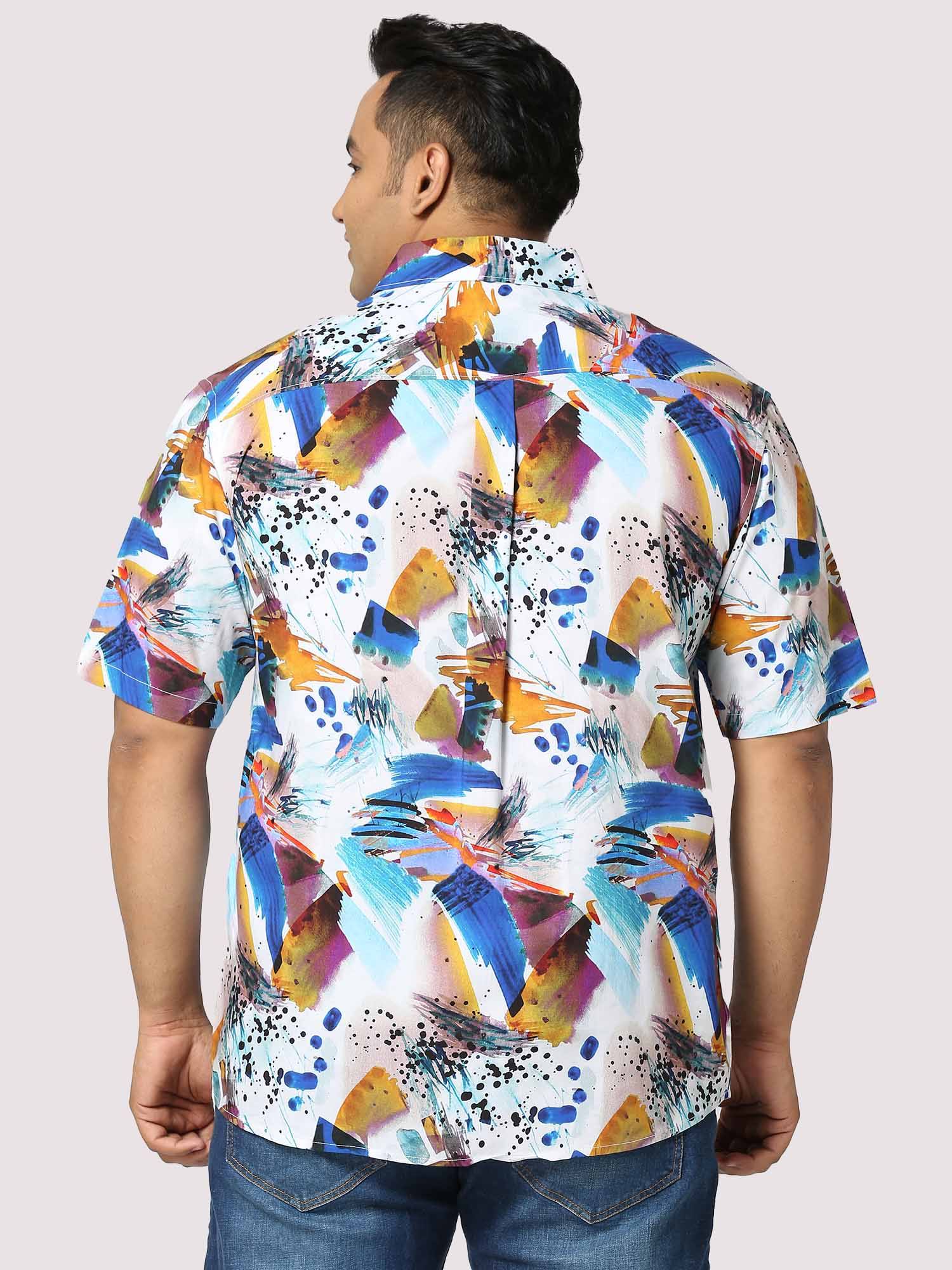 Yacht Digital Printed Half Shirt Men's Plus Size - Guniaa Fashions